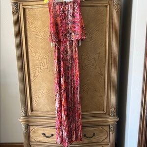 Calvin Klein Pink and Orange Patterned Dress